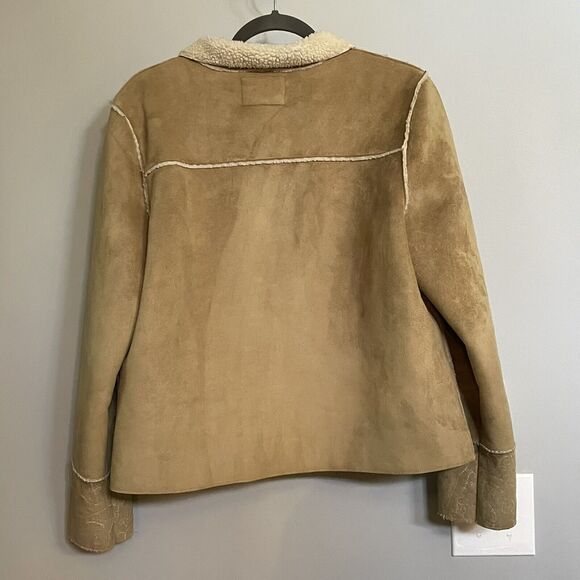 Ralph Lauren Jacket Brown Floral Embroidered Polyester Women Large EUC - Picture 5 of 13